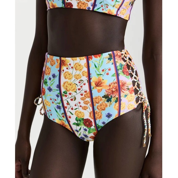 Agua Bendita Other - NWOT Agua Bendita Hope Bouc Floral Print Lace Up High Waisted Bikini Bottom